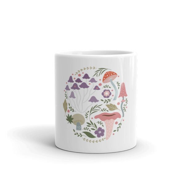 Mushroom Circle Design White glossy mug