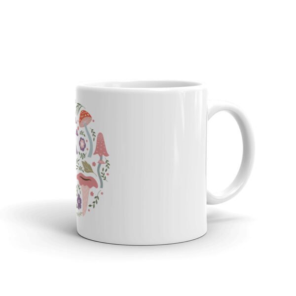 Mushroom Circle Design White glossy mug - Image 2