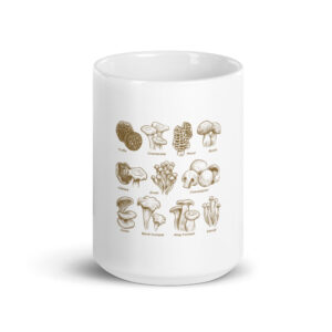 Mushroom White glossy mug